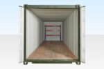 Three Tier Container Racking – Rear Mount, Adjustable Shelves, 550kg Capacity