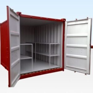 10 ft x 8 ft Flat Floor Bunded Storage Container – Corten Steel, 3mm Durbar Floor