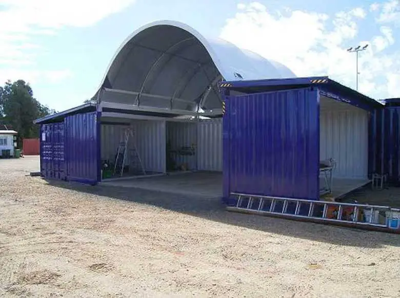 Container Shelter – Tensile Membrane, 6-16m Width, Wind Rated - Image 2