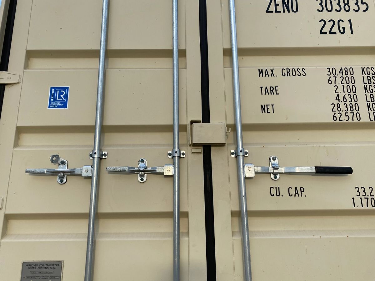 20 ft Standard Shipping Container – RAL1015 Color with Lock Box and Forklift Pockets - Image 3
