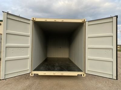 20 ft Standard Shipping Container – RAL1015 Color with Lock Box and Forklift Pockets - Image 4
