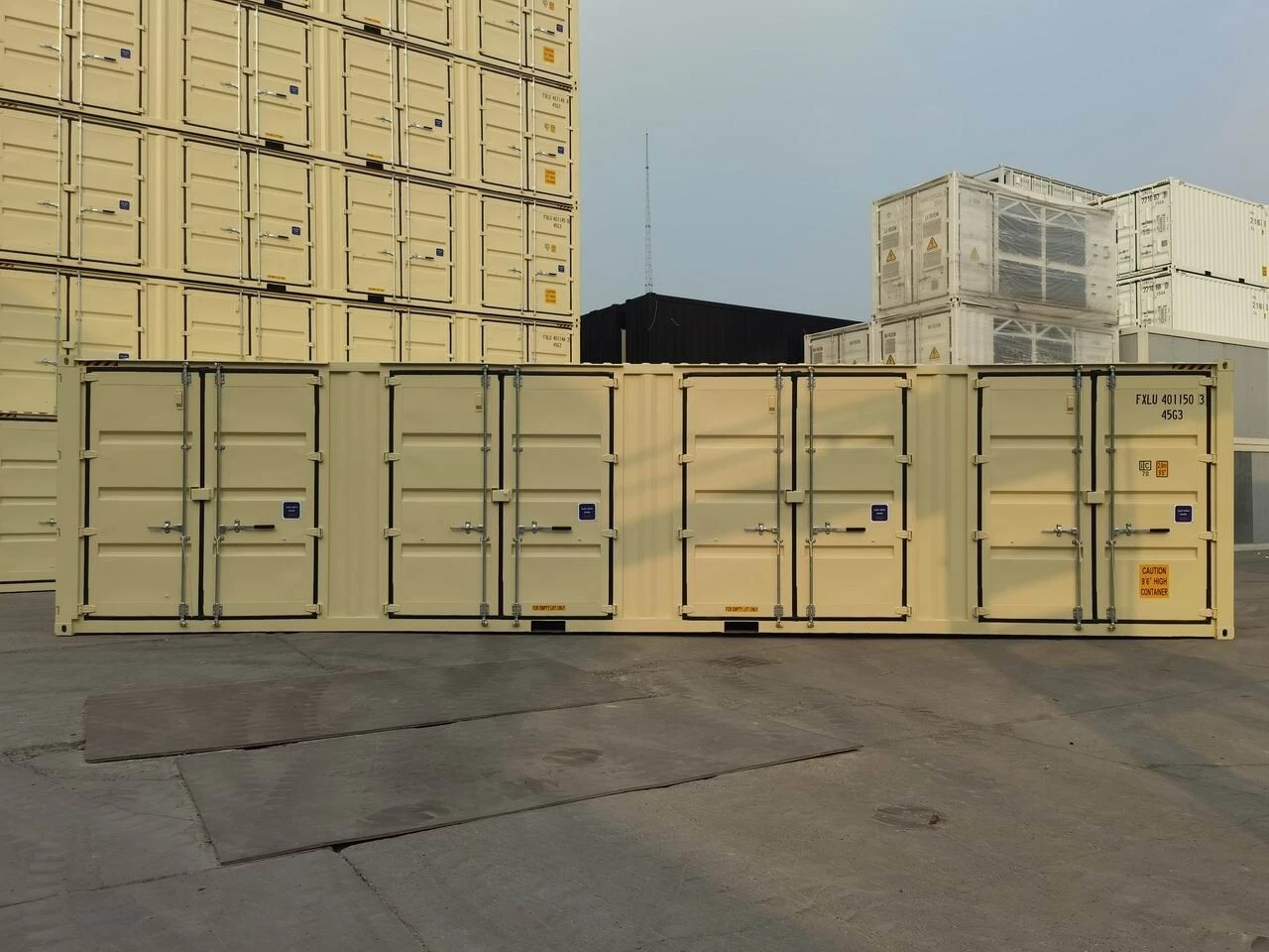 New 40ft High Cube Open Side Container with Four Side Doors – One Trip – Beige - Image 3