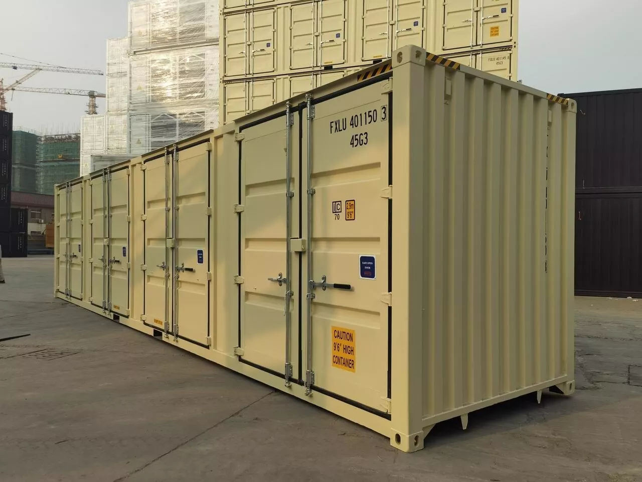 New 40ft High Cube Open Side Container with Four Side Doors – One Trip – Beige - Image 4